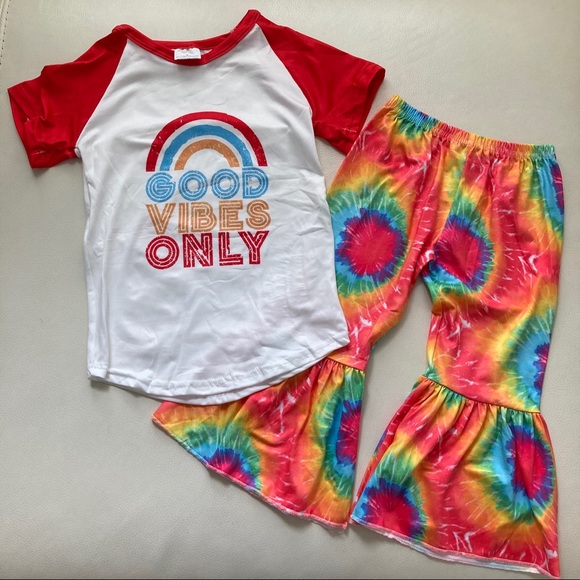 Good Vibes Only Cute tie dye pants set - Picture 2 of 7